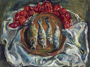 Expresionismo Painting - Pescado y tomates 1924 Chaim Soutine Expresionismo